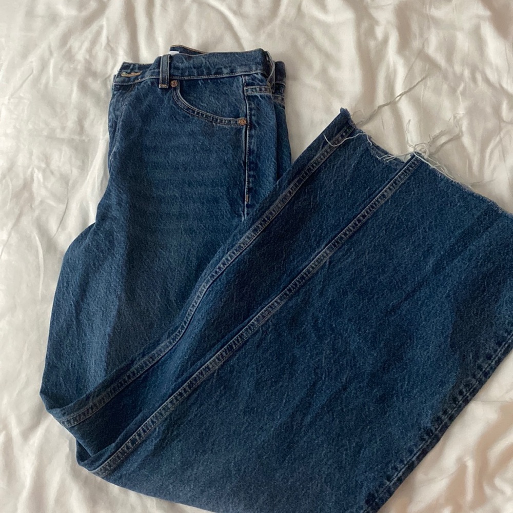 Barley worn size 4 Zara wide leg jeans, dark denim
